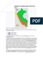 Regiones Geográficas Tradicionales Del Perú