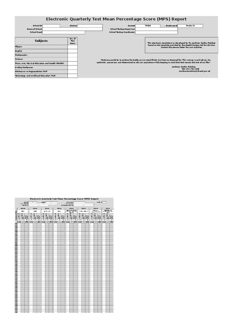 Grade 10 MPS Report for Third Quarter | PDF | Tests | Test (Assessment)