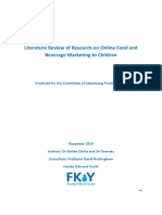 Online Food and Beverage Marketing To Children Review 2014 PDF