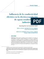 Influencia de La Conductividad Eléctrica en La Electrocoagulación de Aguas Residuales de La Industria Láctea PDF