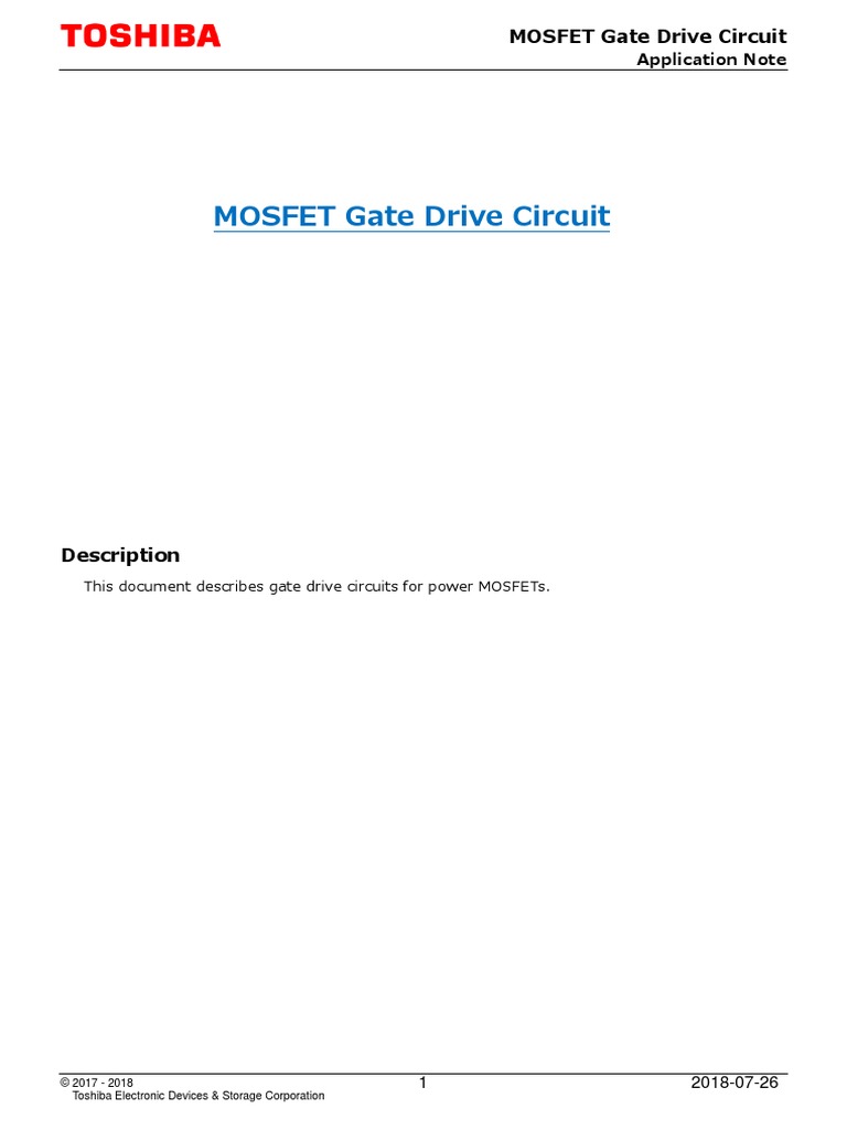 Application Note en 20180726 PDF | PDF | Field Effect Transistor | Mosfet