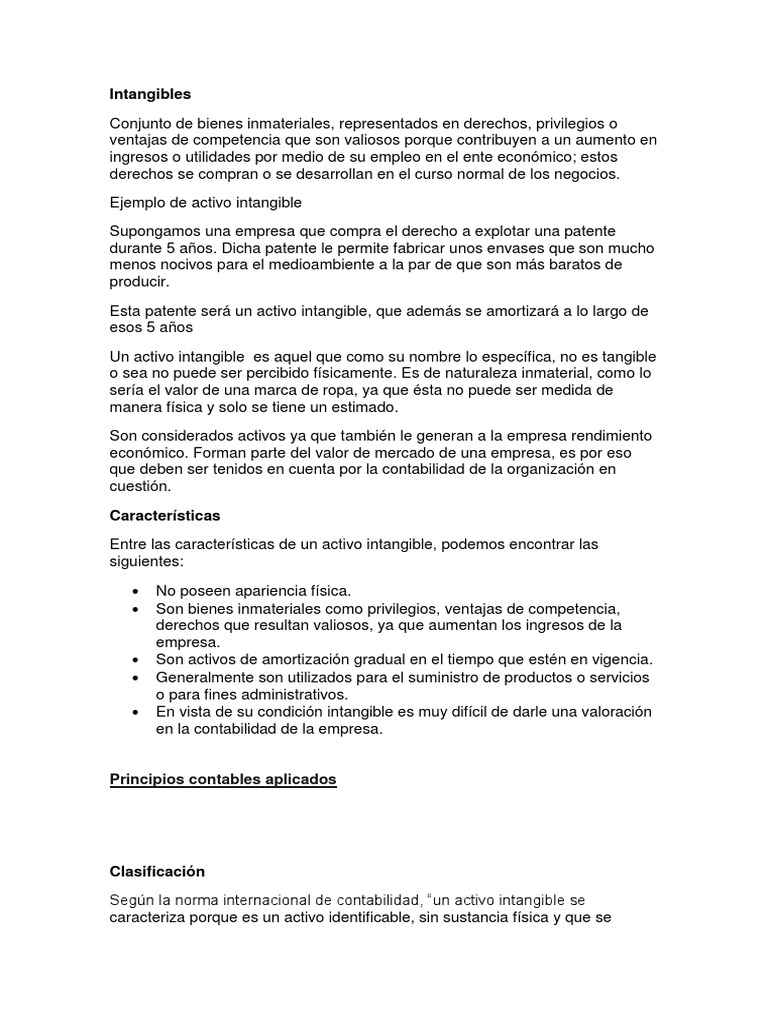 Activos Intangibles: Definición y Valoración | PDF | Activo intangible ...