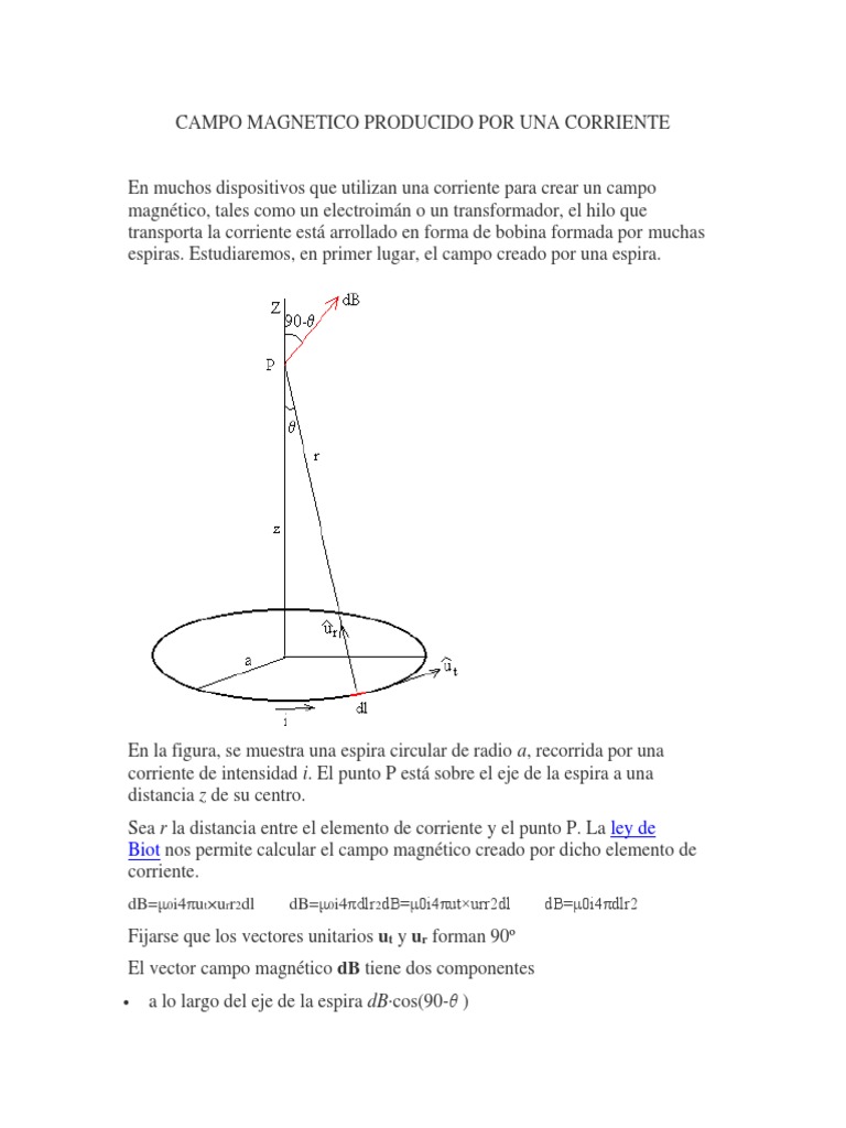 Campo Magnetico Producido Por Una Corriente | PDF