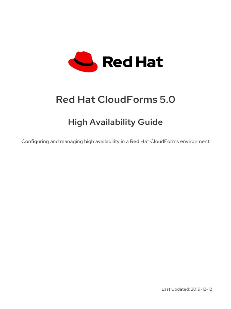 Red Hat CloudForms5.0High Availability GuideenUS PDF PDF Load