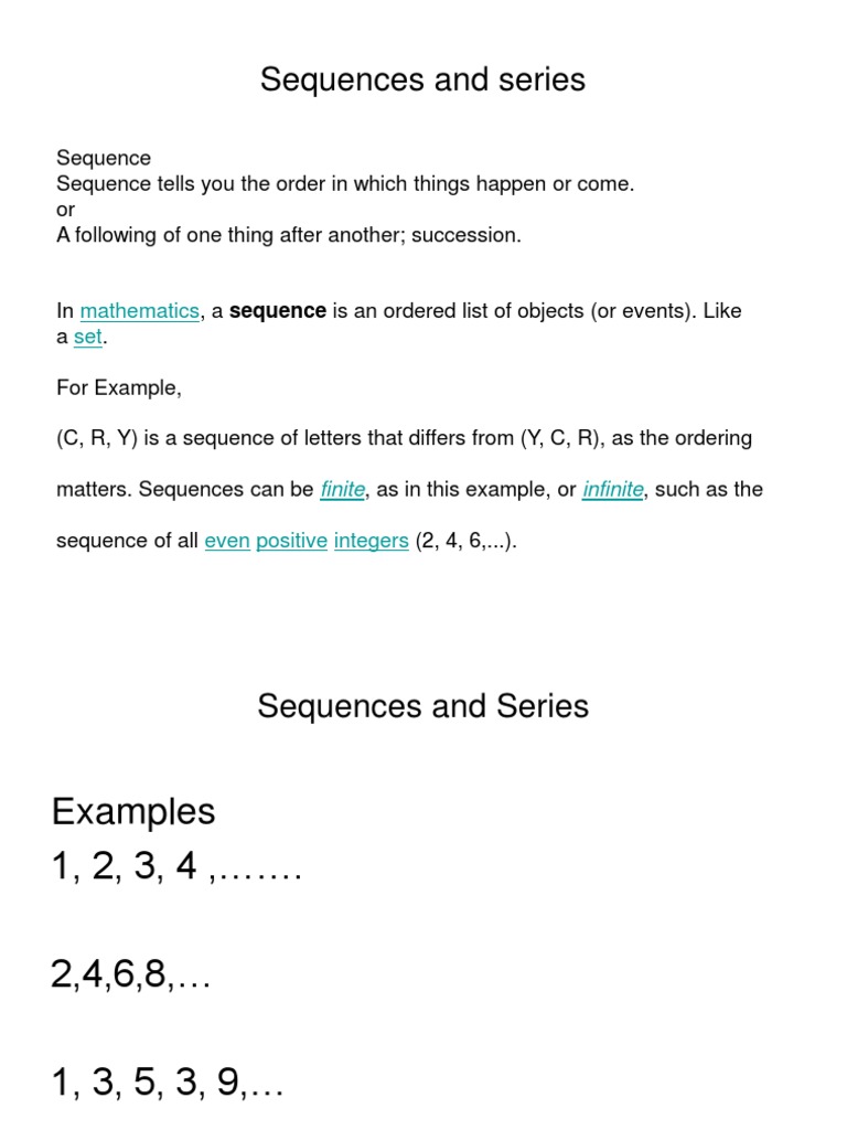 Understanding Sequences and Series | PDF | Series (Mathematics) | Sequence