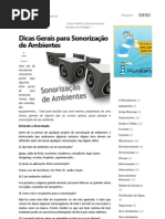 Dicas Gerais para Sonorização de Ambientes