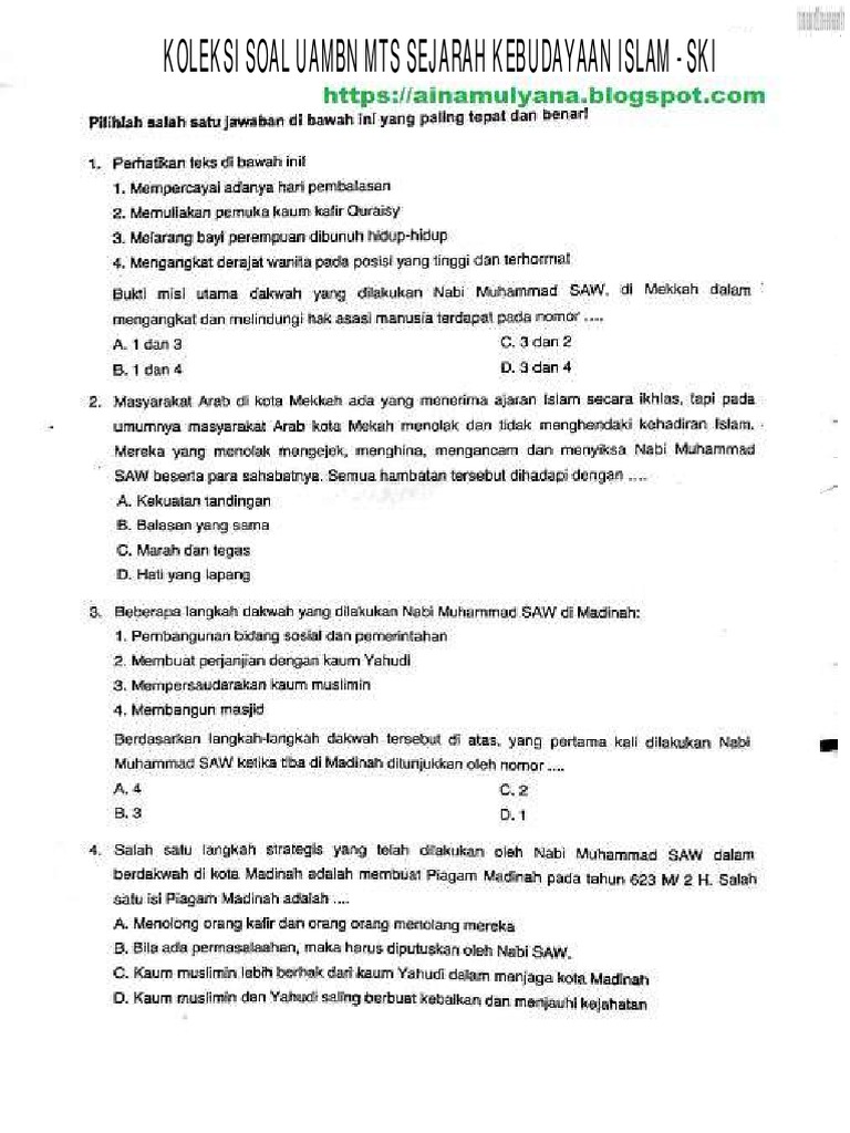 Soal Uambn Mts Ski Pdf