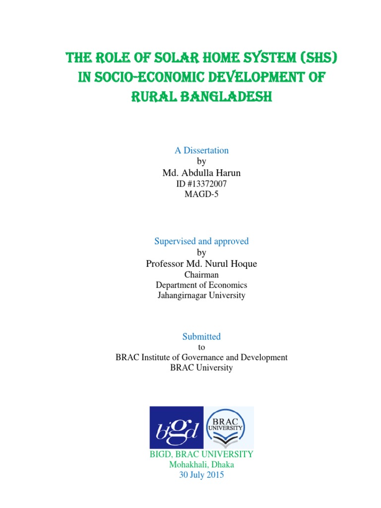 Impact of Solar Home Systems in Bangladesh | PDF | Photovoltaics ...