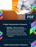 Characteristics, Processes and Ethics of Research