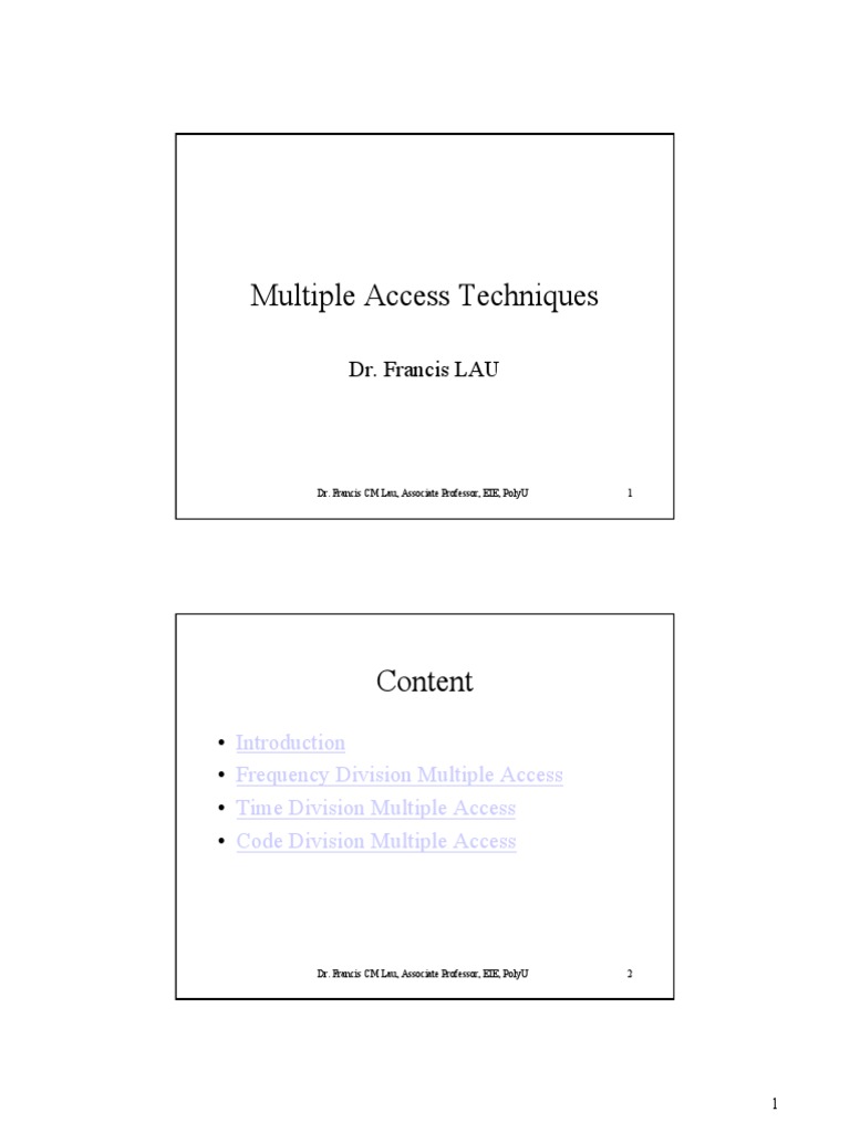 MultipleAccessTechniques PDF | PDF | Code Division Multiple Access ...