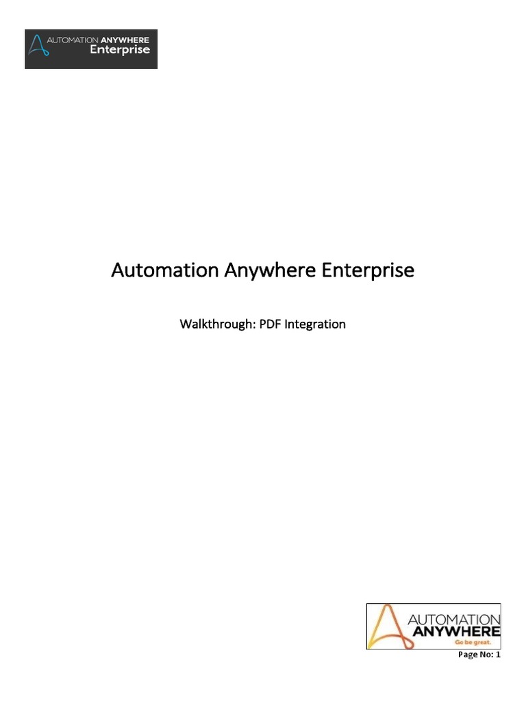 Automation Anywhere Client (PDF Integration) PDF Text File Encryption
