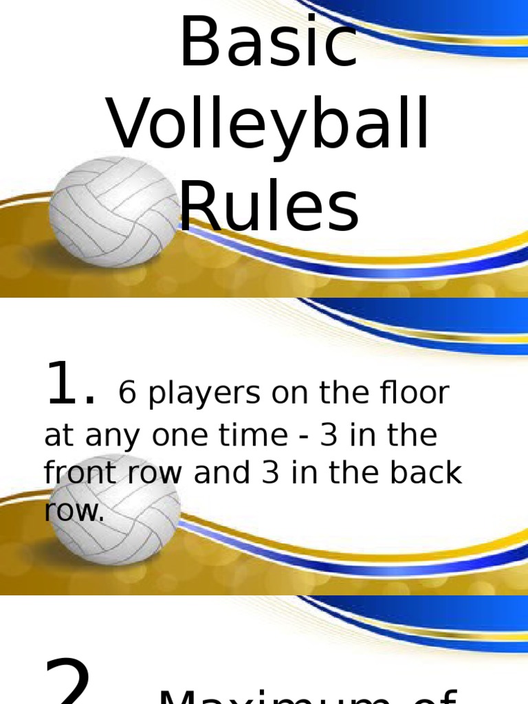 Basic Volleyball Rules PDF Volleyball Recreation