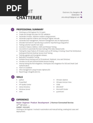 Resume Format Software Engineer