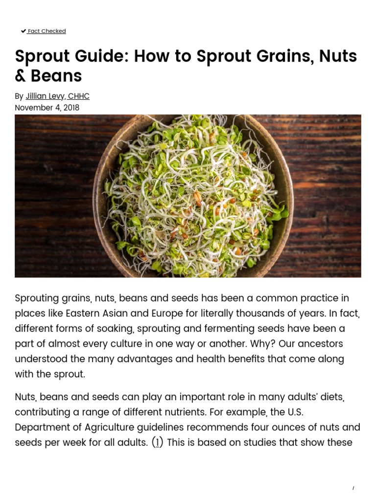 Sprout Guide: Benefits & Techniques | PDF | Seedling | Bean