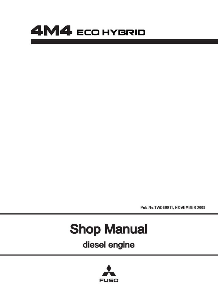 Mitsubishi Fuso 4M4 Series Diesel Engine Service Manual | PDF | Truck ...