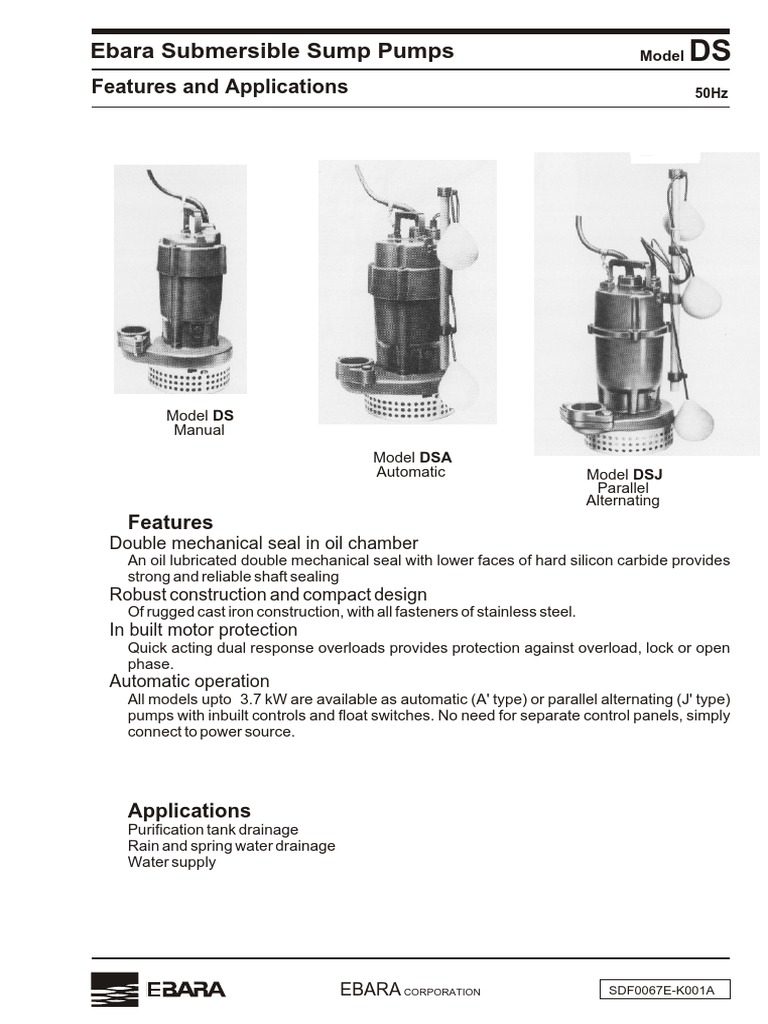Ebara Ds | PDF | Manufactured Goods | Mechanical Engineering