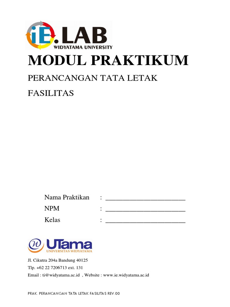 Modul Praktikum Perancangan Tata Letak Fasilitas Rev.01 | PDF