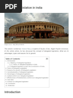 Delegated Legislation in India - Analysis and Overview