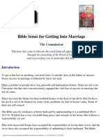 Bible Sense For Getting Into Marriage - Introduction PDF