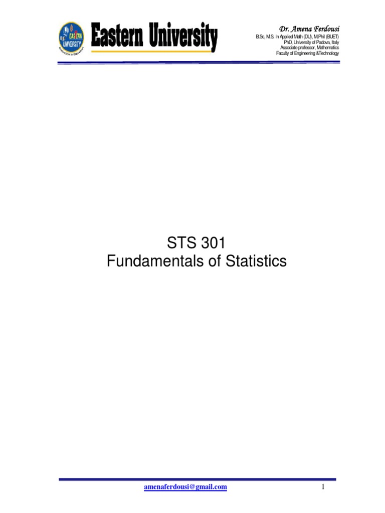 STS 301 PDF | PDF | Probability Density Function | Probability Distribution