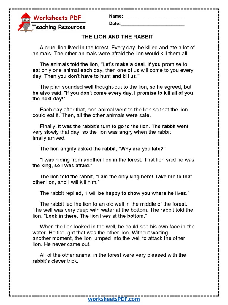 the lion and the rabbit essay pdf