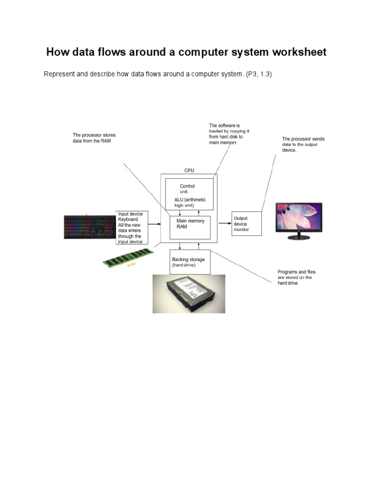 How Data Flows Around A Computer System Worksheet Ali | PDF | Computers