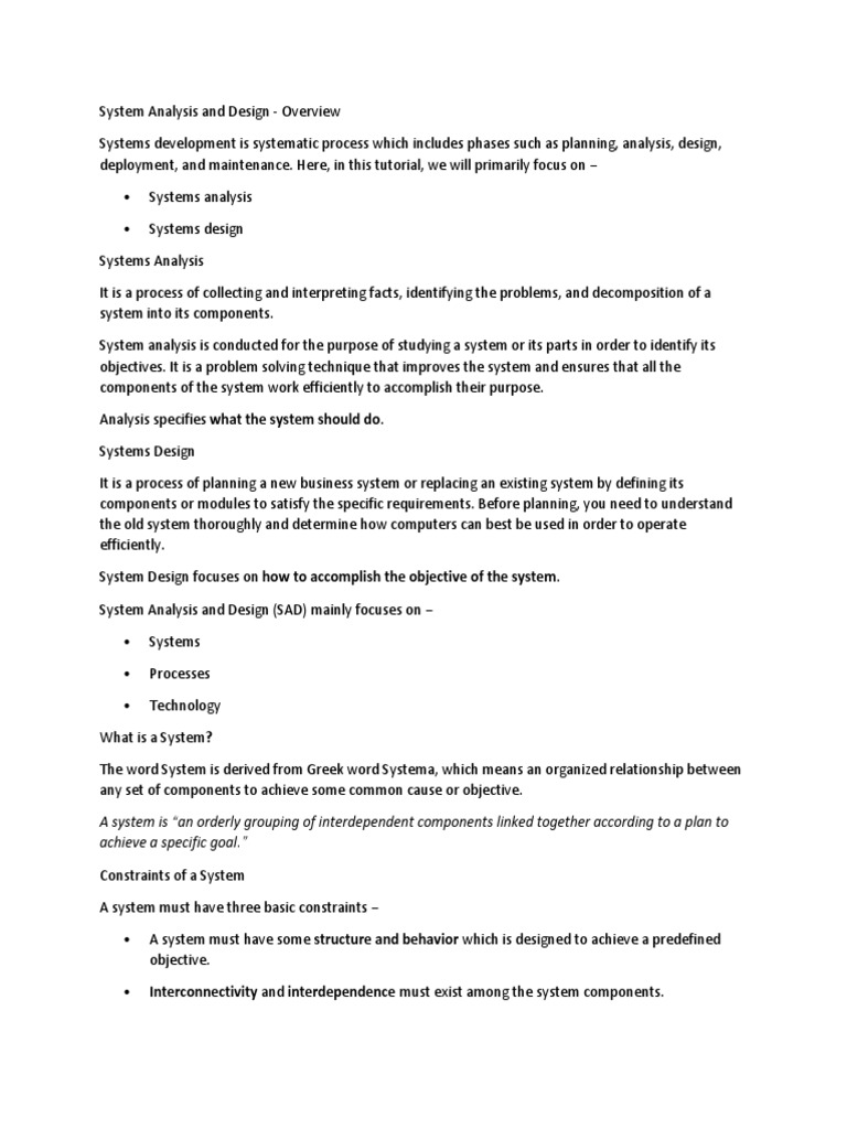 System Analysis and Design PDF Software Testing System