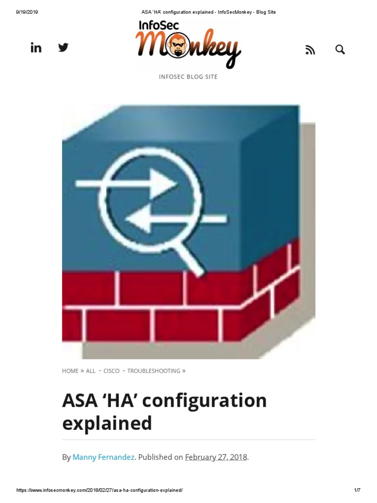 Asa Ha Configuration Explained Internet Standards Cyberspace