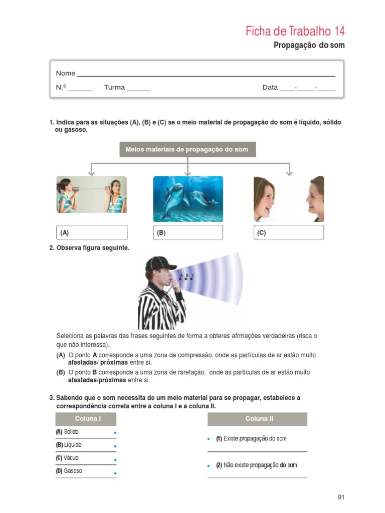 Propagação do som através de diferentes meios materiais | PDF ...
