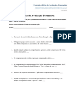 Instrumento de Avaliação Da Aprendizagem