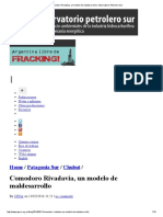 Comodoro Rivadavia, Un Modelo de Maldesarrollo - Observatorio Petrolero Sur