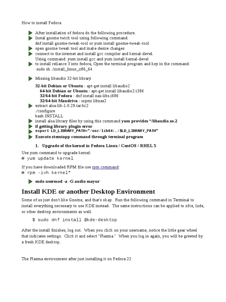 Fedora Desktop Environment Installation Guide | PDF | Fedora (Operating ...