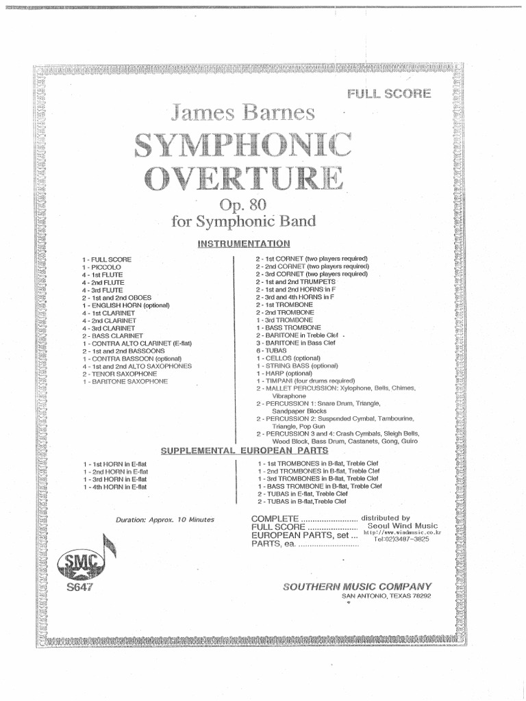 23 1 Symphonic Overture Pdf Pdf