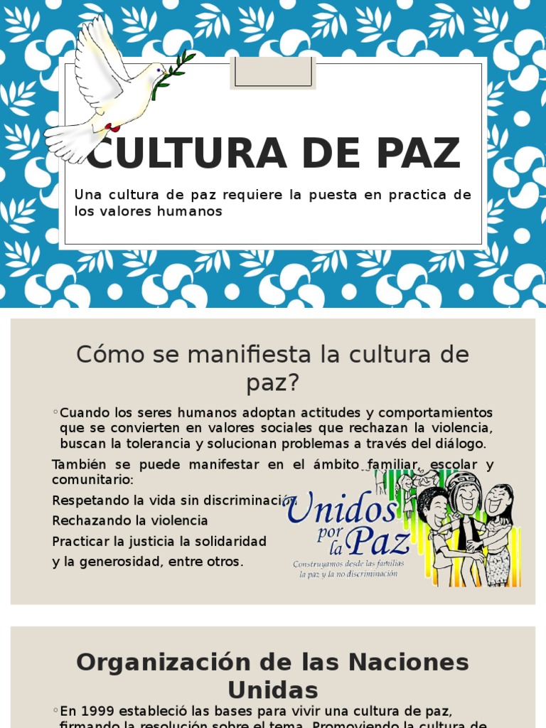 Cultura de Paz: Valores y Tolerancia | PDF