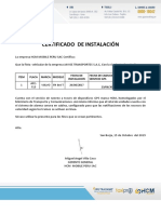 Certificado de Instalación Javise Afe-715