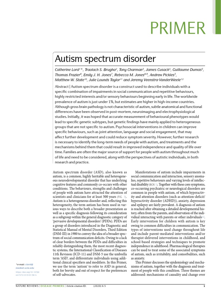 Autism Spectrum Disorder | PDF | Autism | Autism Spectrum