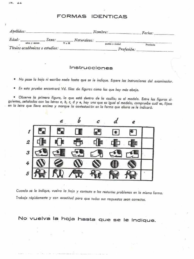 Test Formas Identicas PDF | PDF