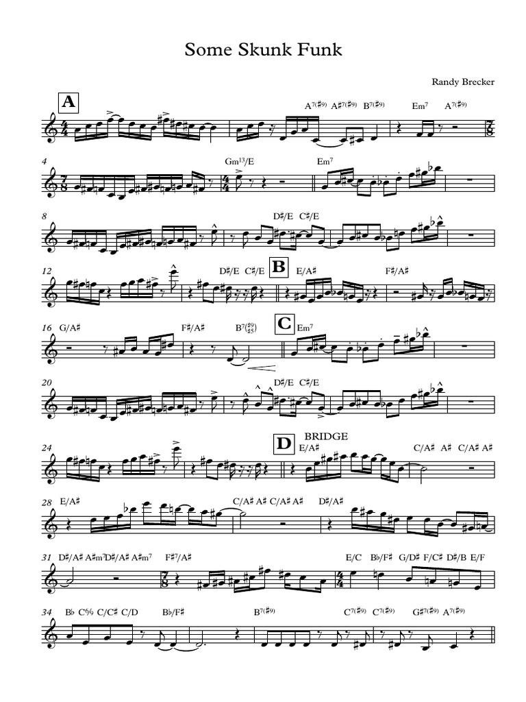 Some Skunk Funk Sheet Music for Trumpet in b-flat (Solo