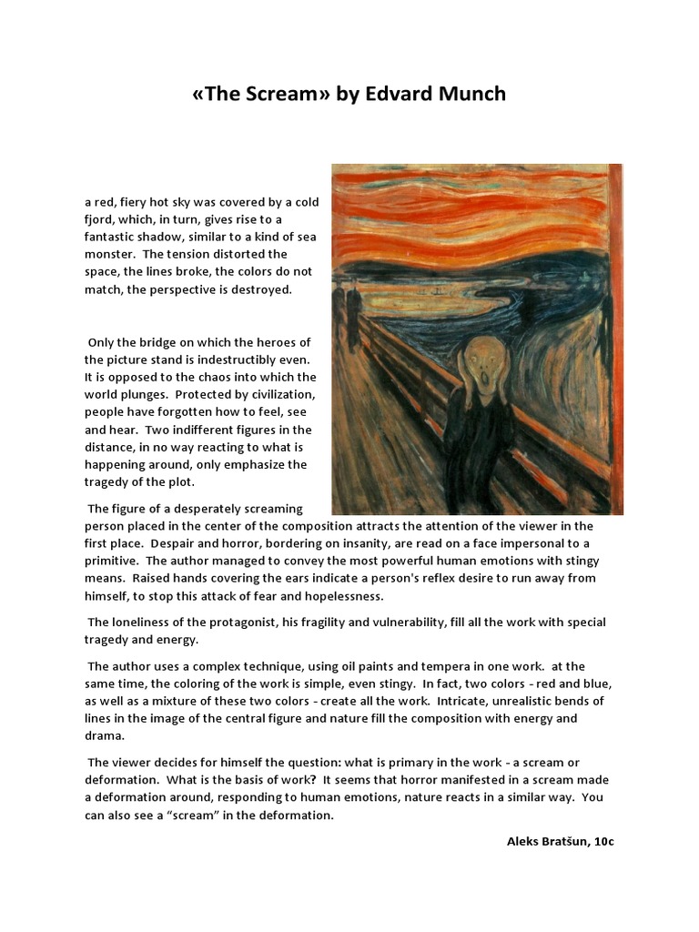 Analysis of Edvard Munch's 