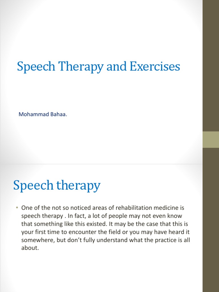 Speech Therapy PDF Speech Language Pathology Speech