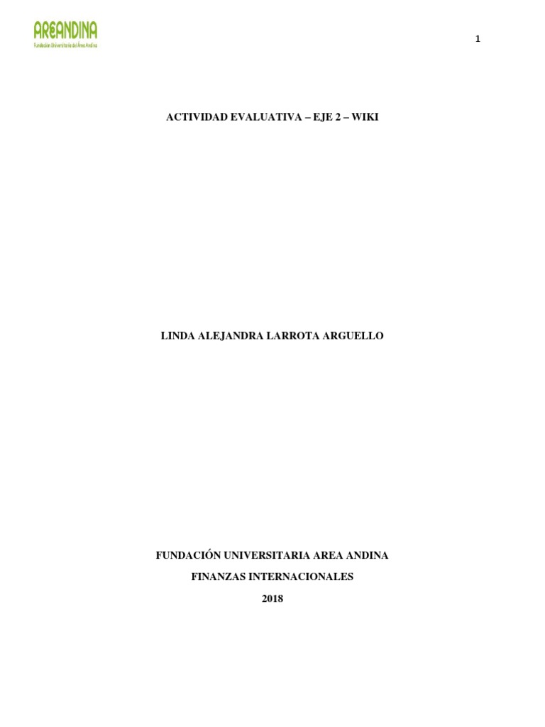 Actividad Evaluativa - Eje 2 - Wiki | PDF | Bolsa | Mercado de divisas