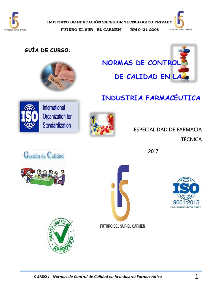 Normas de Control de Calidad en La Industria Farmaceutica | PDF ...