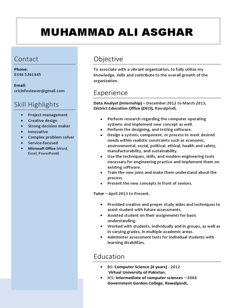 Ali CV PDF | PDF | Engineering | Microsoft Office