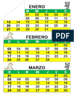 modelo de CALENDARIO 2019