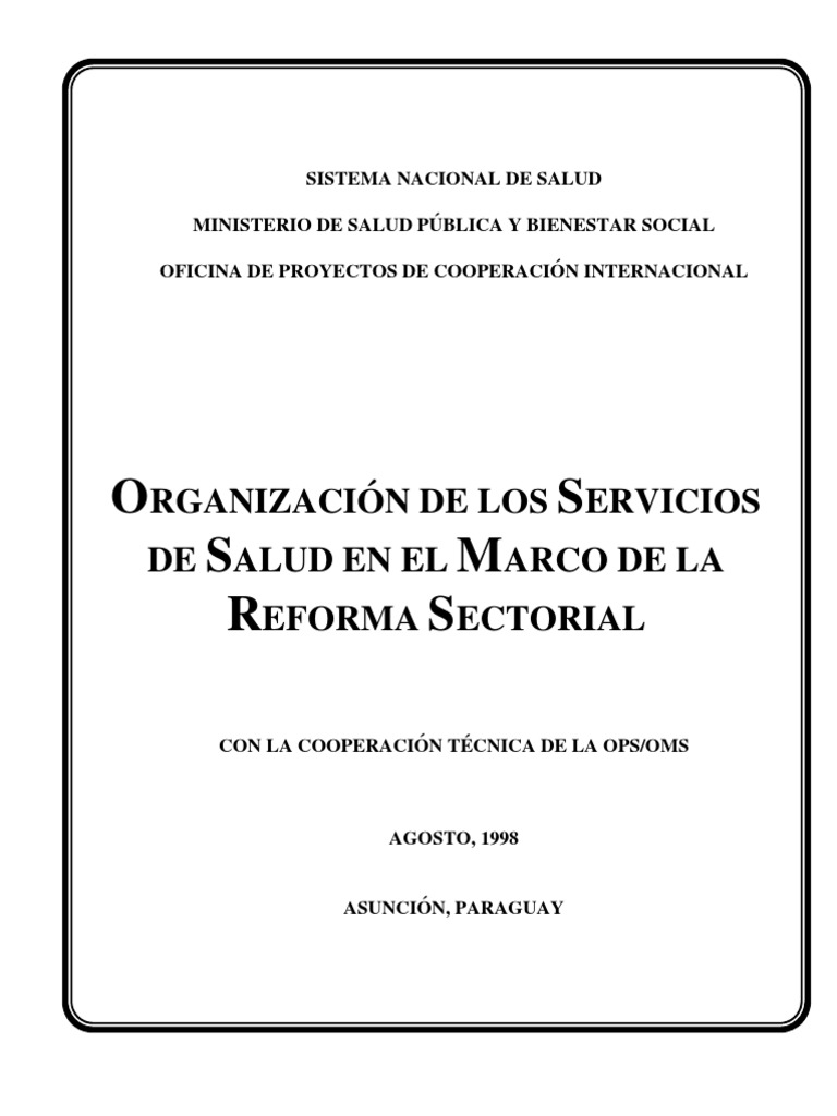 Organización de Servicios de Salud 1998 | PDF | Hospital | Sistema de salud