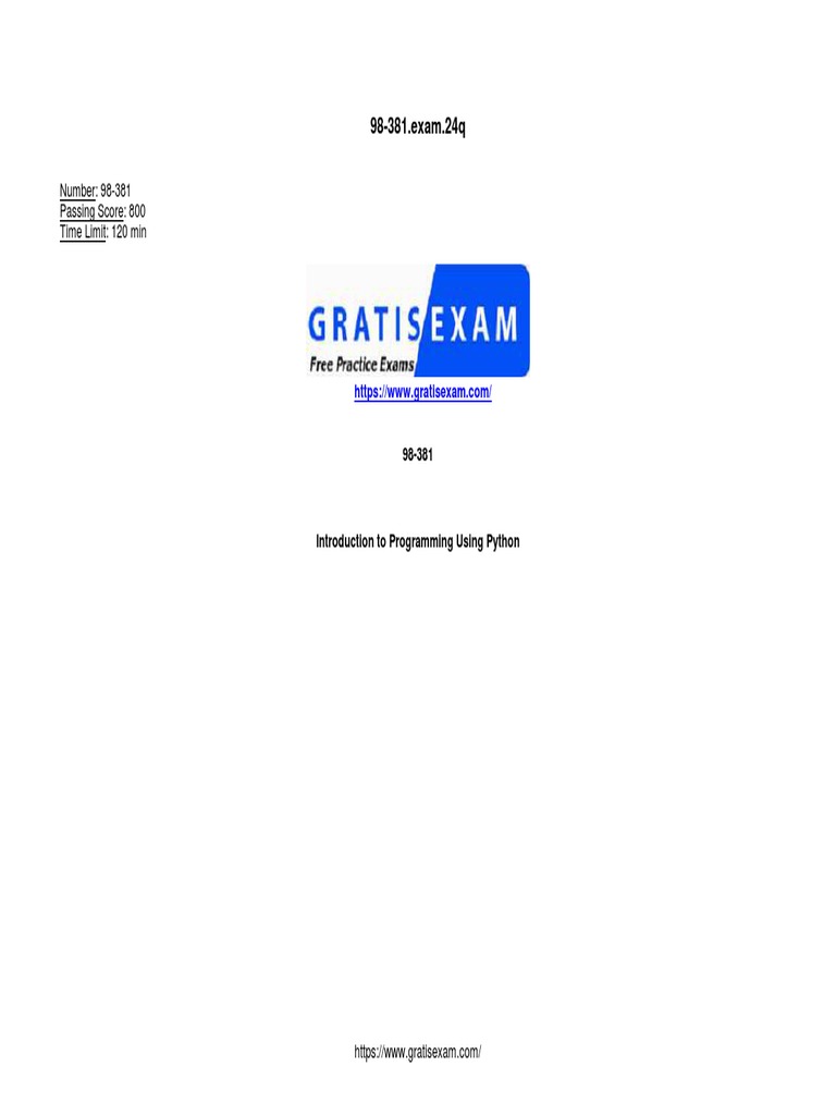 Exam 98 381 Introduction To Programming Using Python Pdf