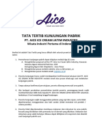 Tata Tertib Kunjungan Pabrik Aice Jatim