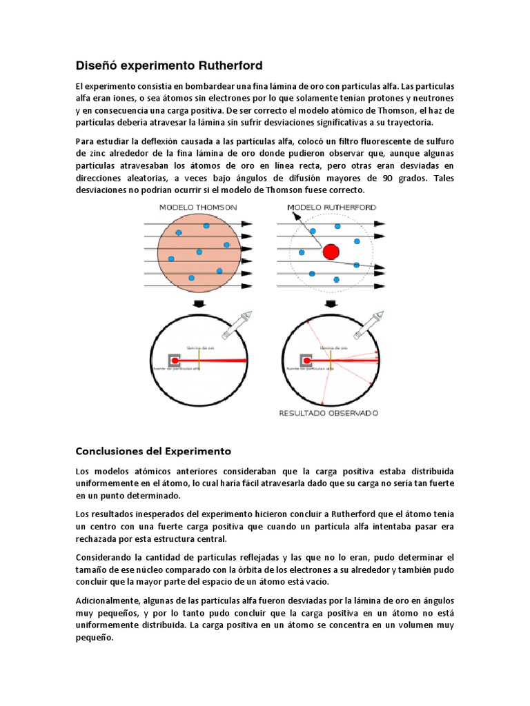 Experimento de Rutherford y sus conclusiones | PDF | Núcleo atómico ...