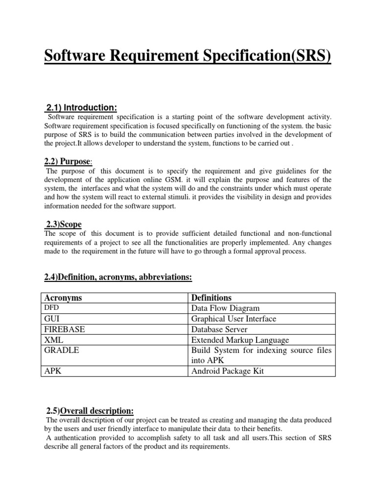 Mobile Application SRS for Online GSM | PDF | Graphical User Interfaces ...