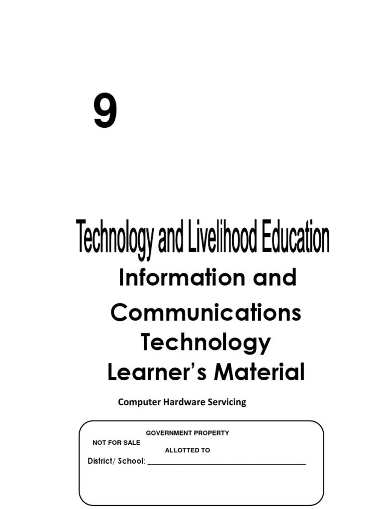 TLE ICT Computer Hardware Servicing Grade 9 | PDF | Entrepreneurship ...